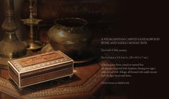 Vizagapatam Carved Sandalwood Bone and Sadeli Mosiac Box