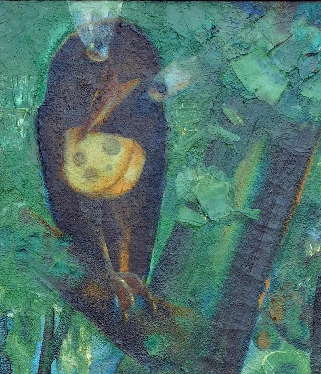 Slovakianisches Gemälde von Vjecoslav Pejacevic, „Aesops Fable the Fox and the Crow“ im Angebot 3