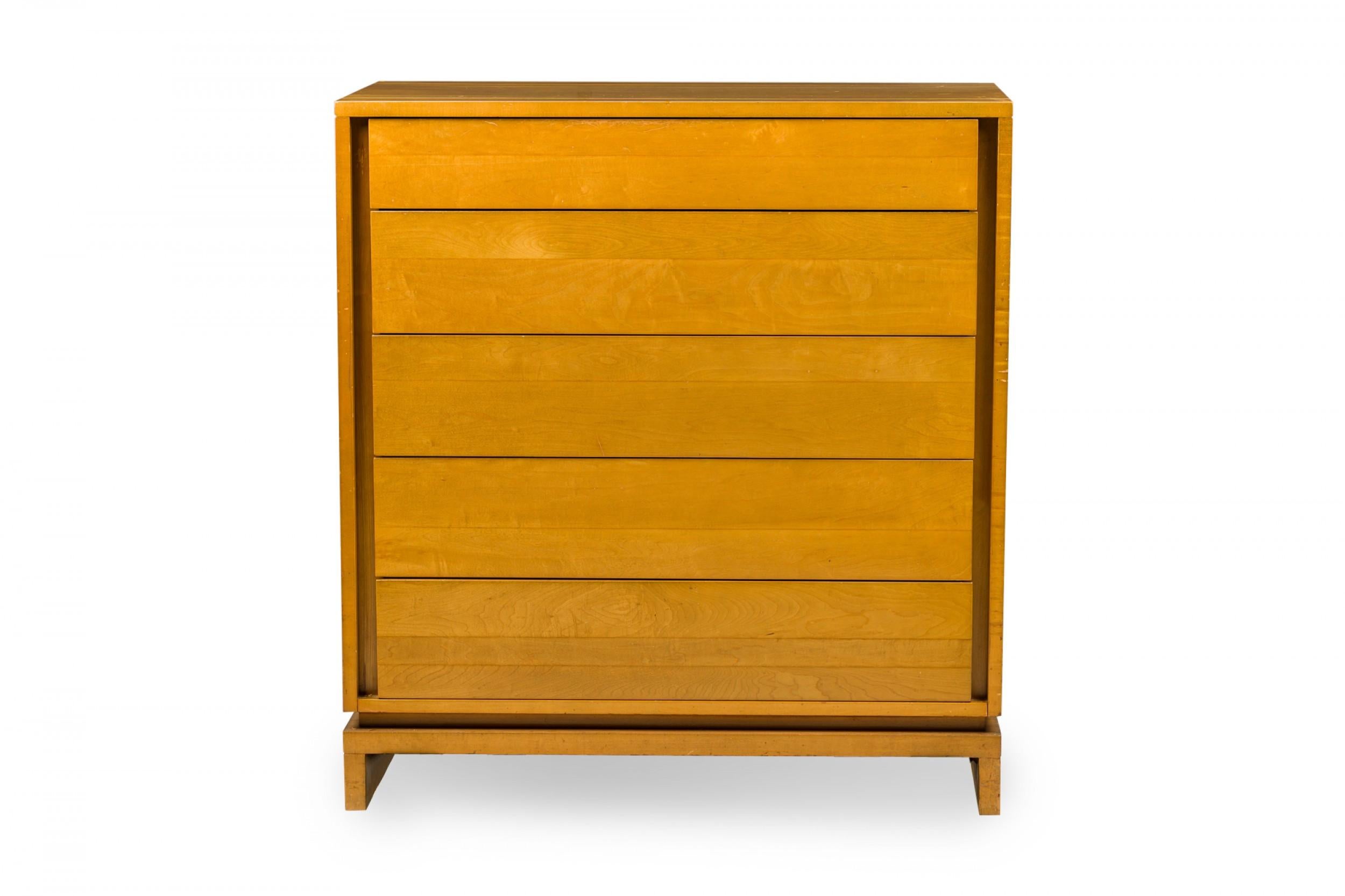 Van Keppel-Green per Brown Saltman Cassettiera in legno a 5 cassetti con base a staffa