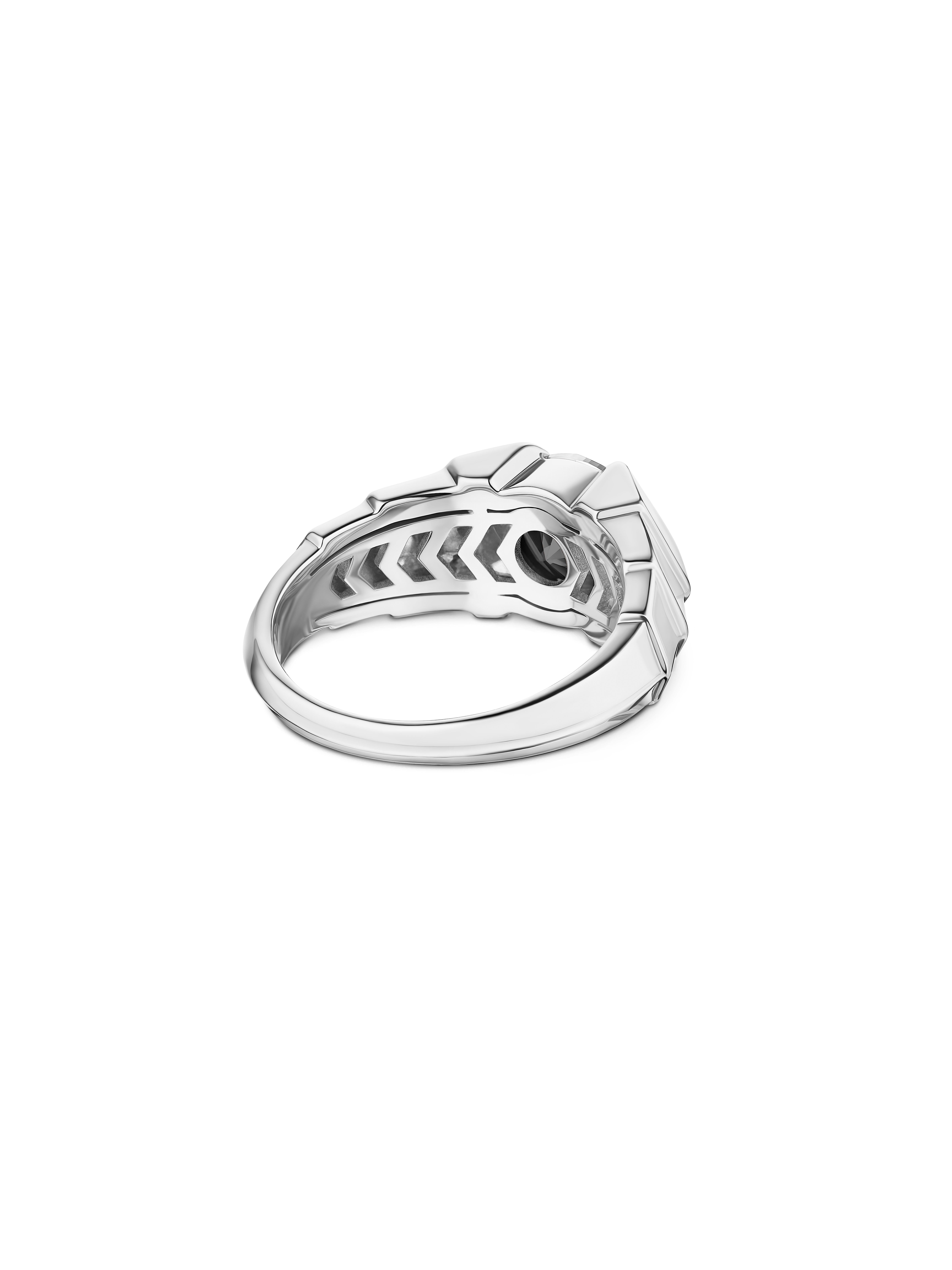 For Sale:  VL Cepher Black Diamond 18k White Gold Arris Large Ring 2