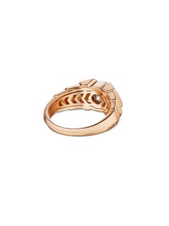 VL Cepher White Diamond 18K Rose Gold Diamond Halo Arris Large Ring