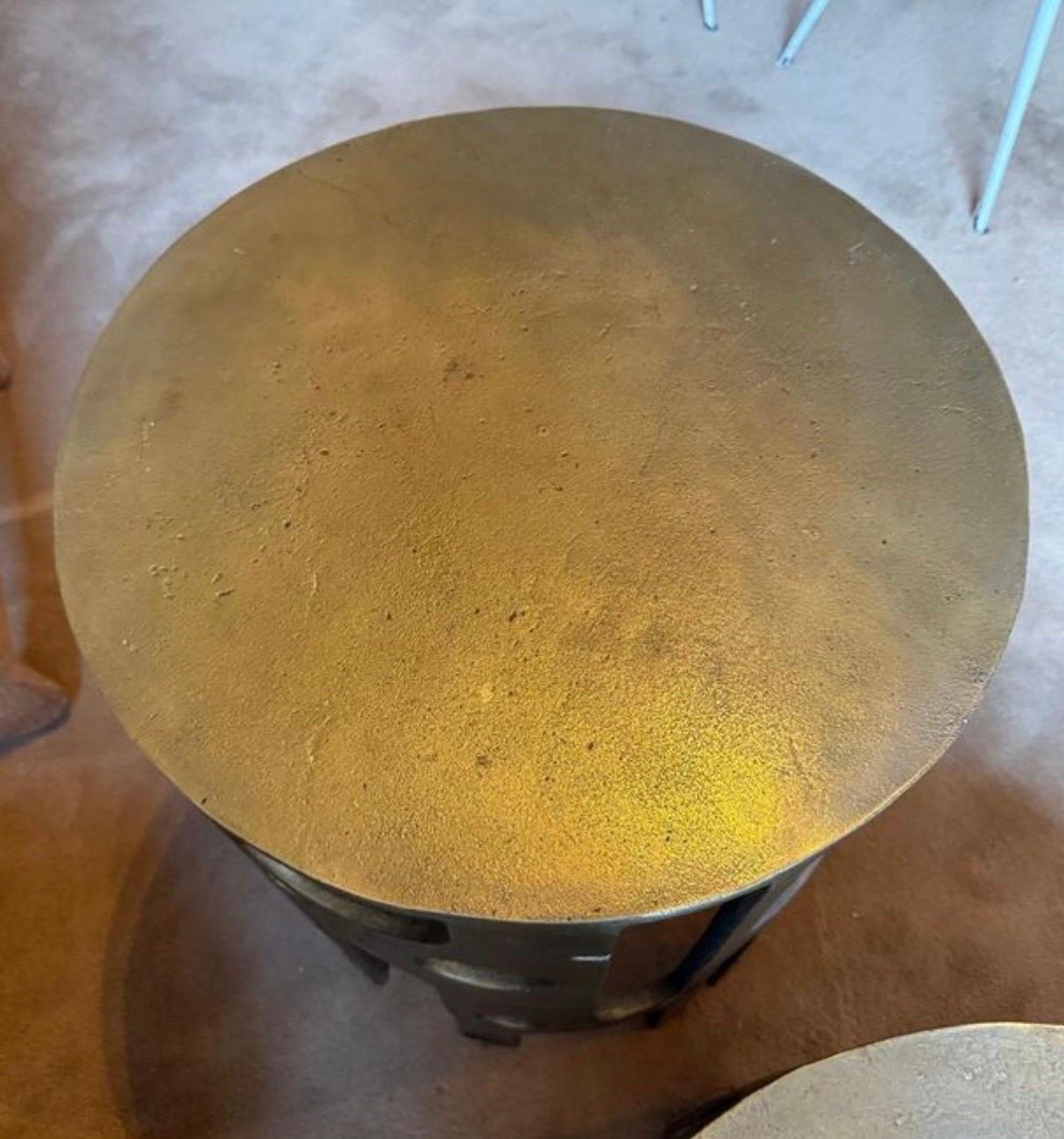 Brutalisme VLAB Paire de tables basses Brutalist avec finition Bronze édition limitée , 2008 en vente