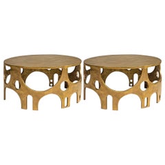 VLAB Brutalist Pair coffee Table with Bronze finish limited Edition , 2008