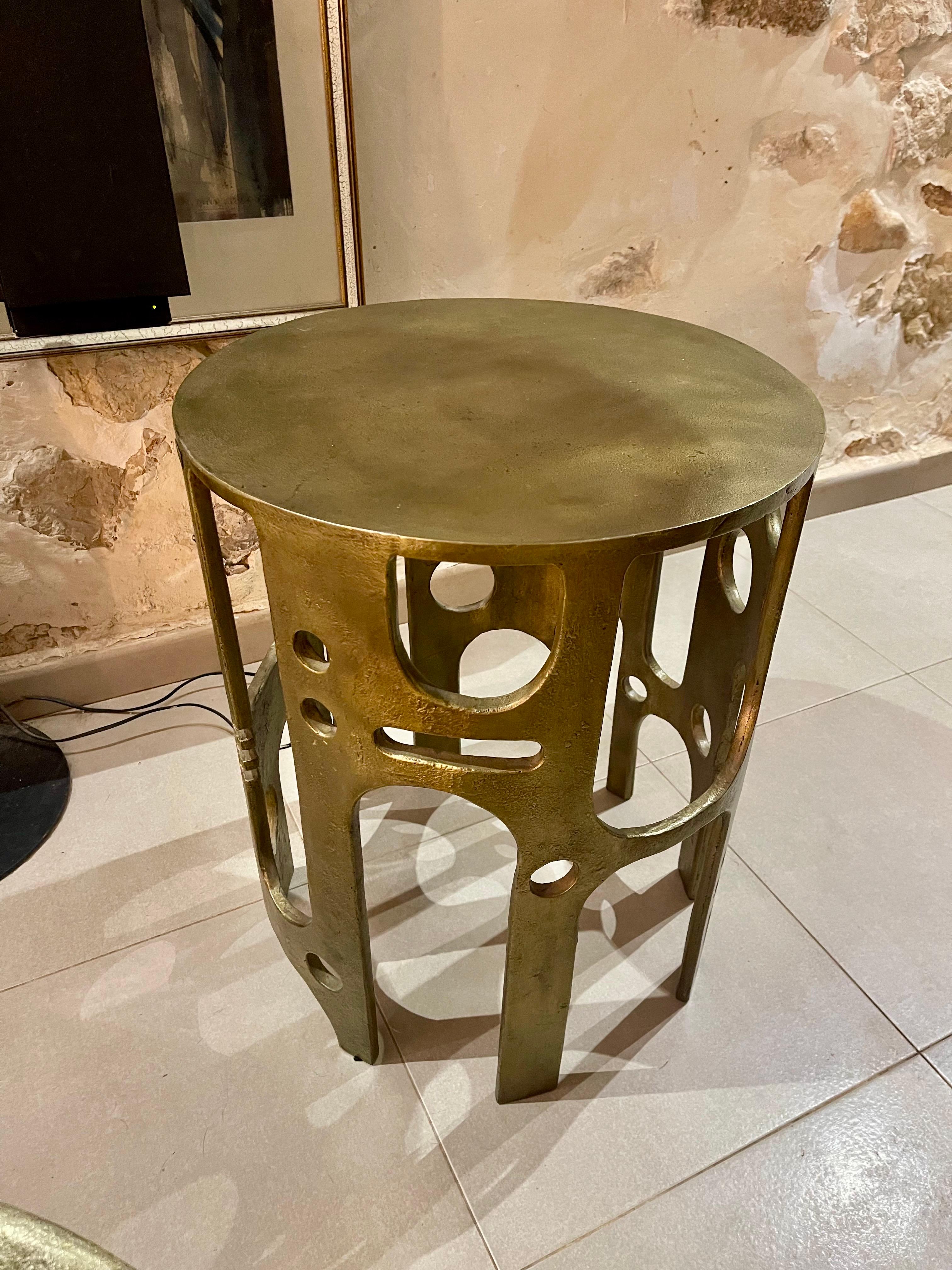 Brutalisme VLAB Table brutaliste avec finition en bronze, édition limitée, 2008 en vente