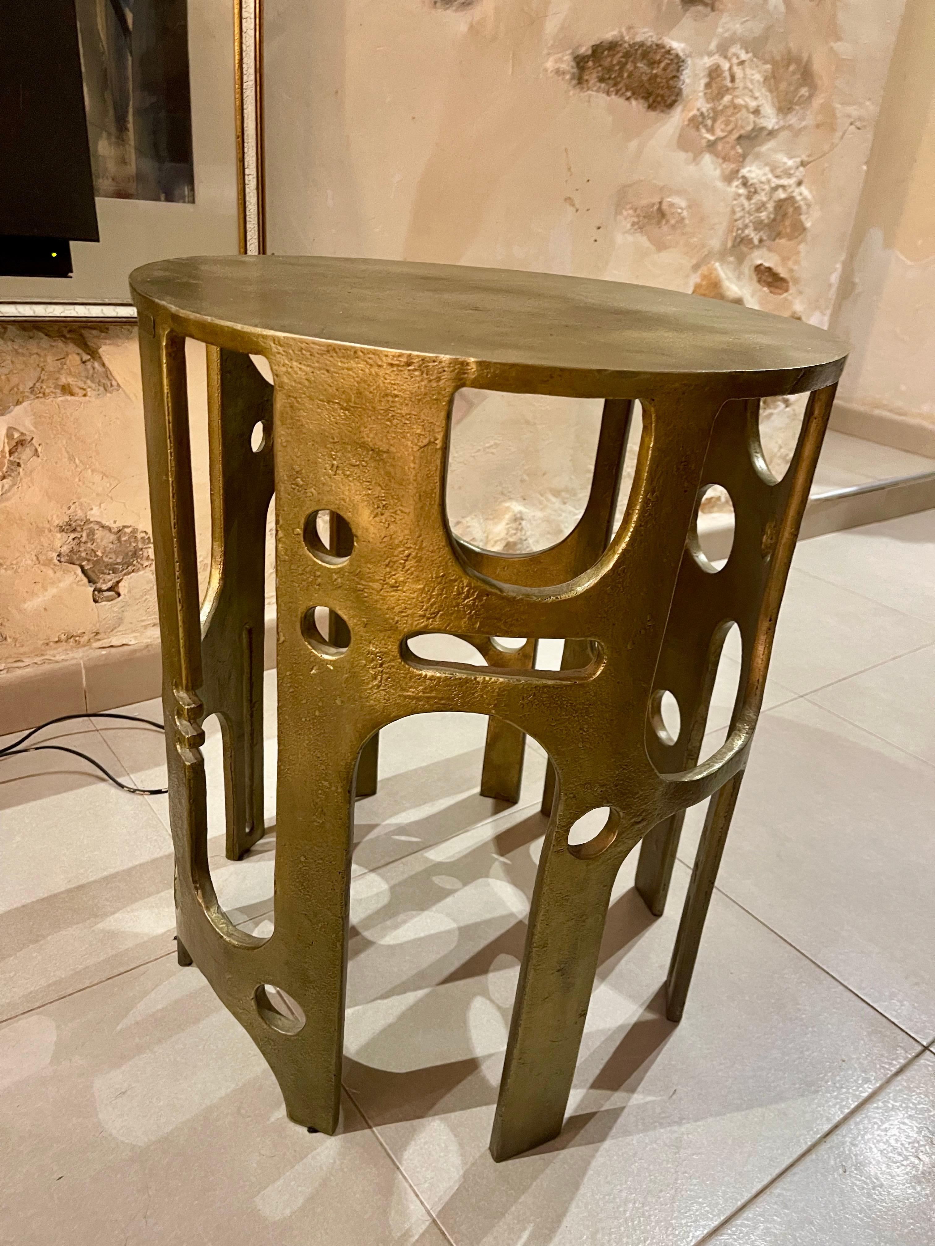 VLAB Table brutaliste avec finition en bronze, édition limitée, 2008 Excellent état - En vente à La xara, VC