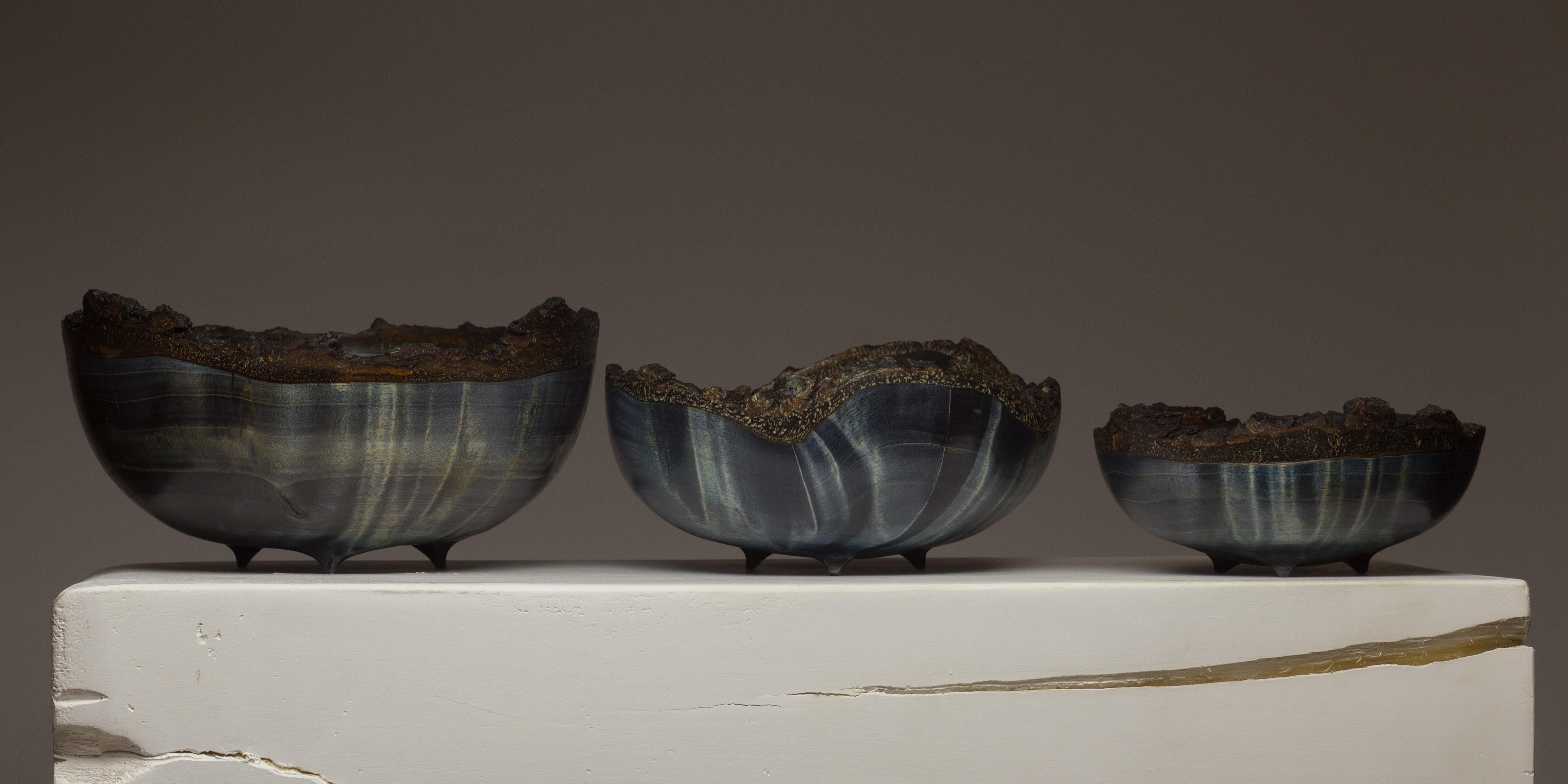 Modern Vlad Droz, Ensemble of Unique Hand-Sculpted Wooden Bowls
