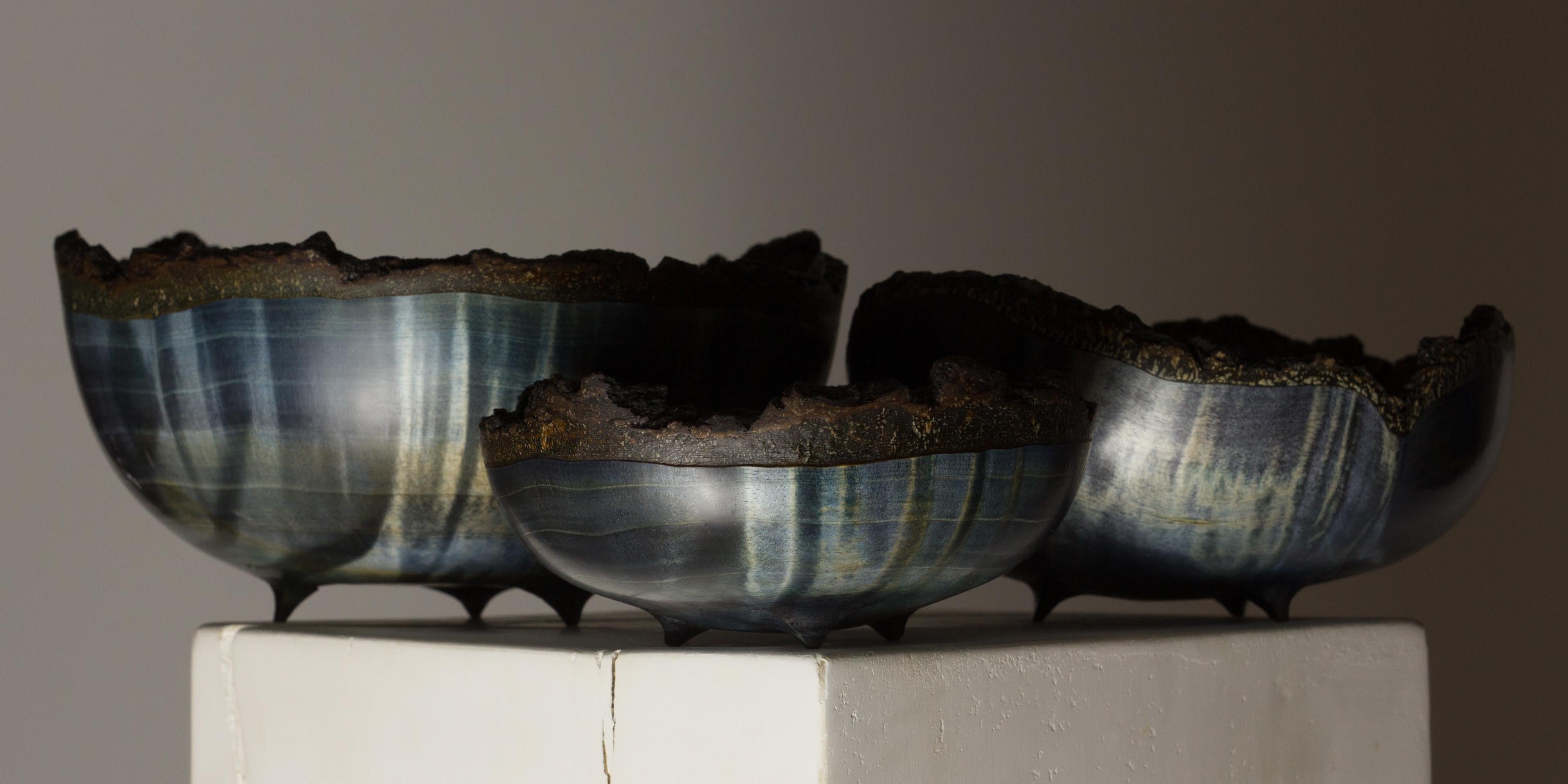 Burl Vlad Droz, Ensemble of Unique Hand-Sculpted Wooden Bowls