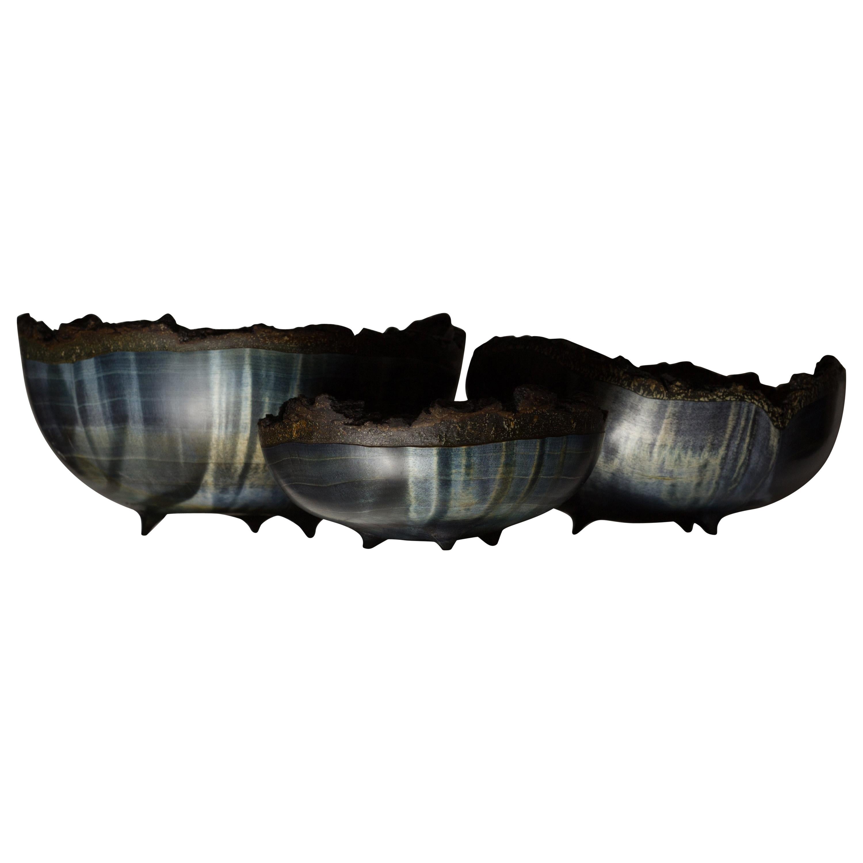 Vlad Droz, Ensemble of Unique Hand-Sculpted Wooden Bowls