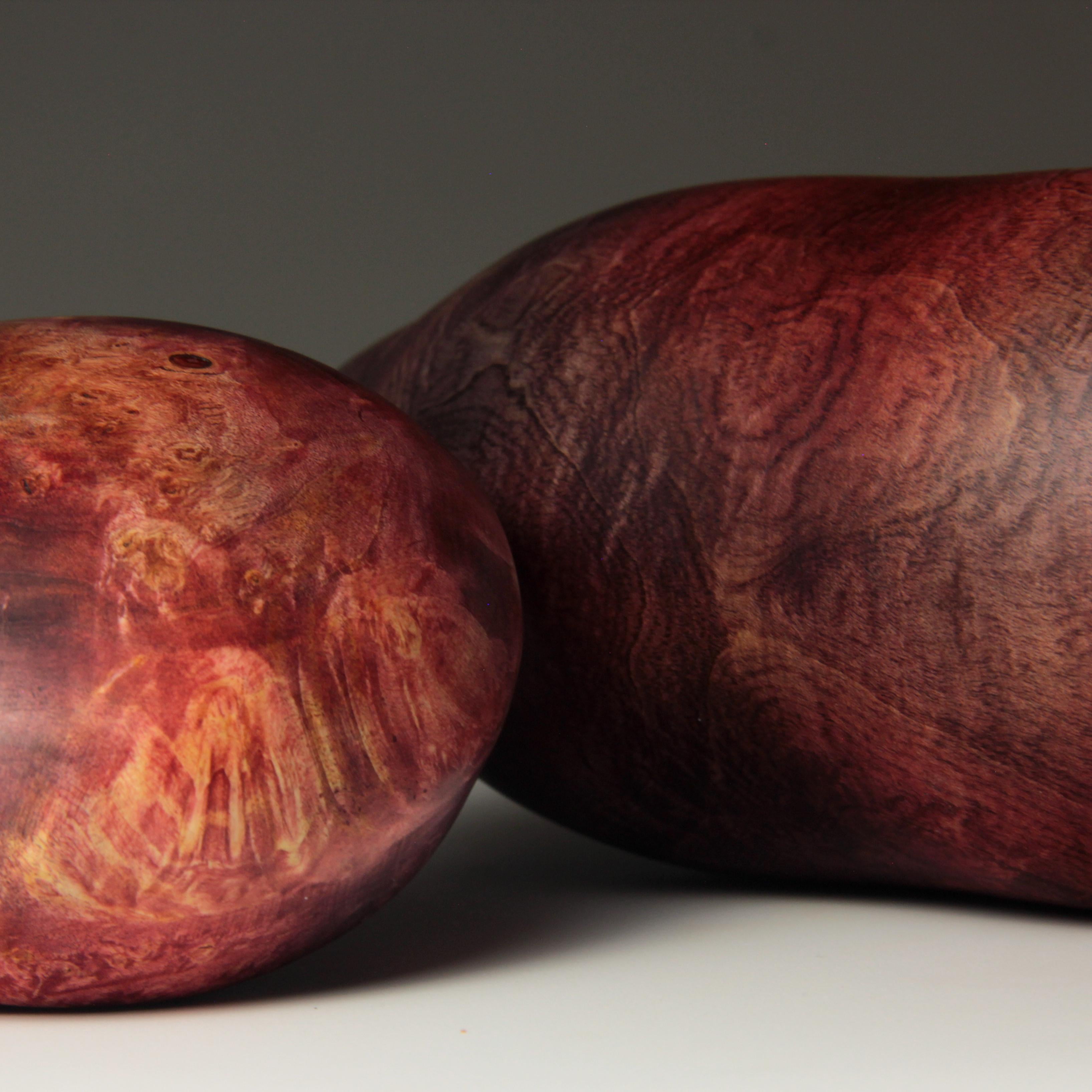 Modern Vlad Droz, Pairs of Unique Hand-Sculpted Wooden Vases