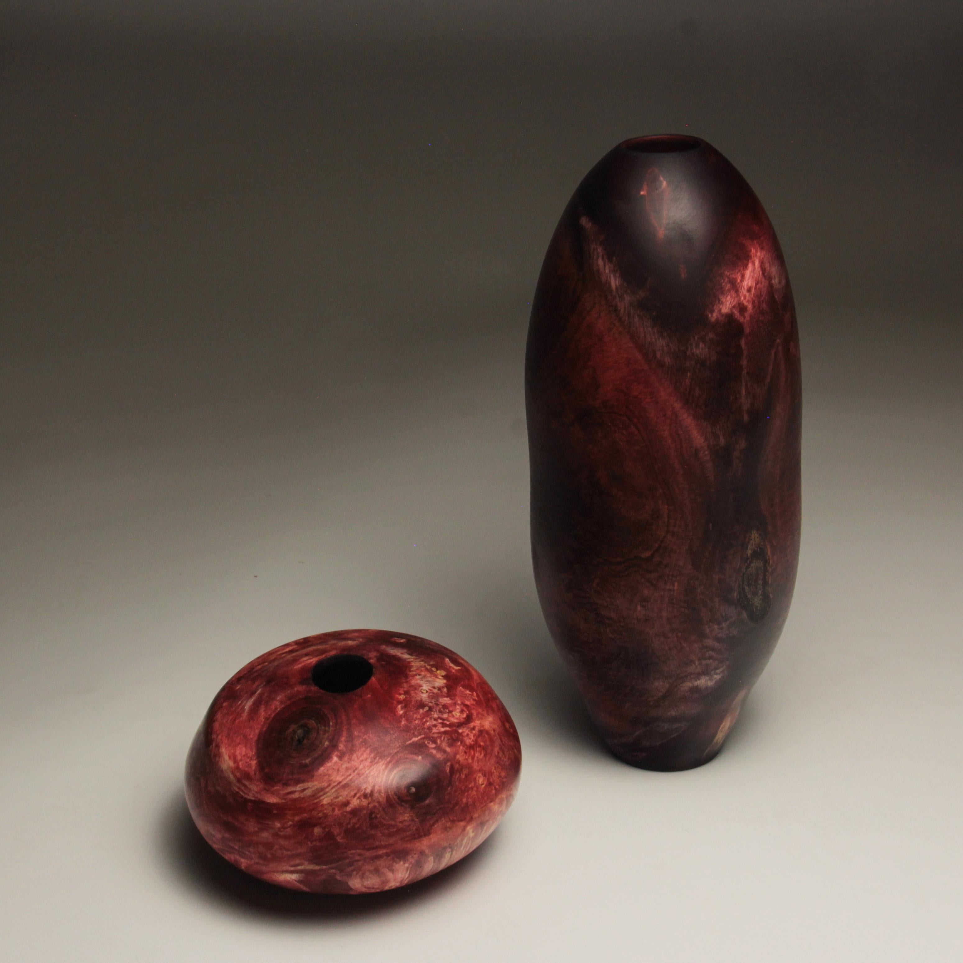 Russian Vlad Droz, Pairs of Unique Hand-Sculpted Wooden Vases