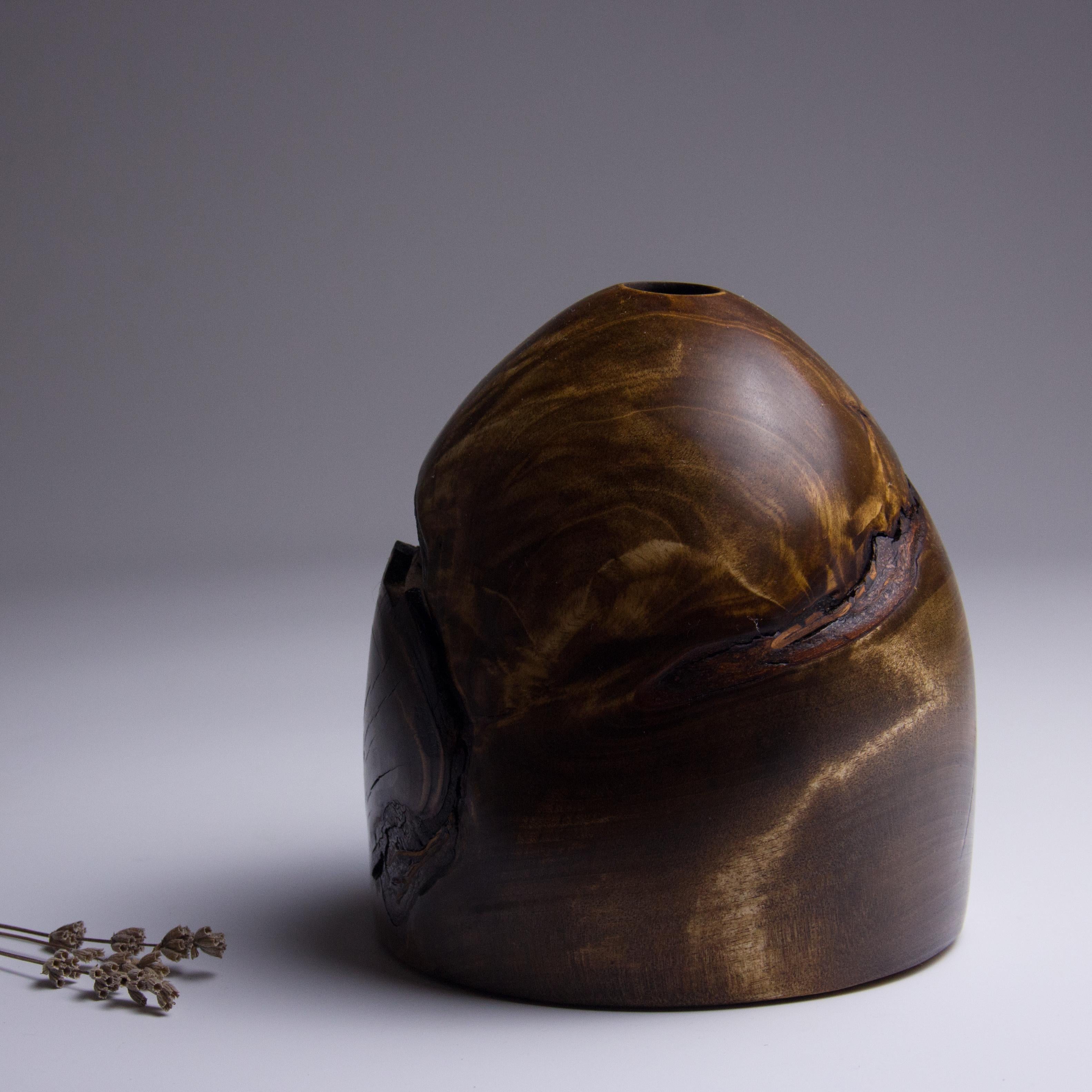 Vlad Droz - unique hand sculpted wooden vase
Unique piece signed by Vlad Droz
Dimensions: 5.1 x 4.3 inches
Dyed box elder burl

Vlad Droz
