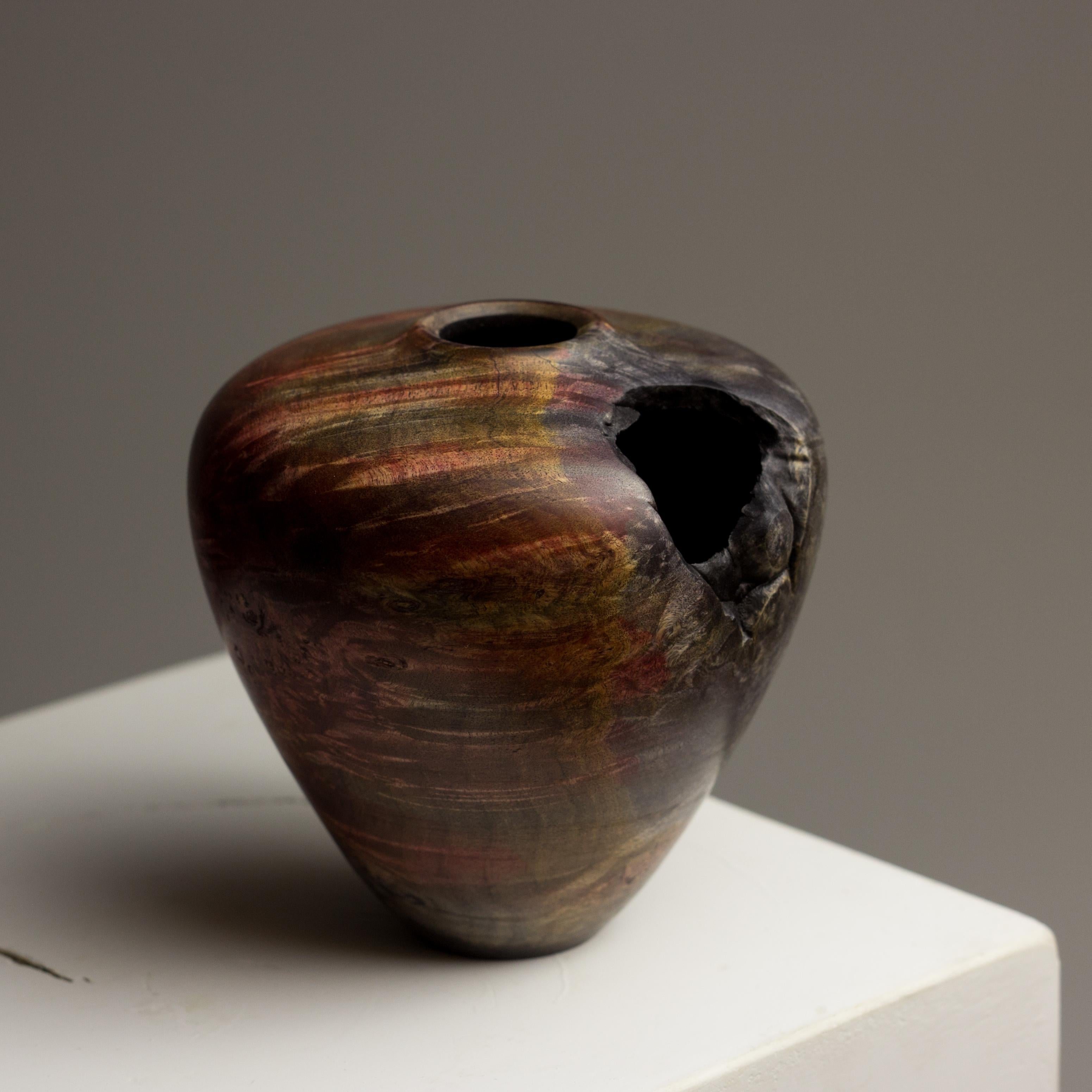 Modern Vlad Droz Unique Hand-Sculpted Wooden Vase