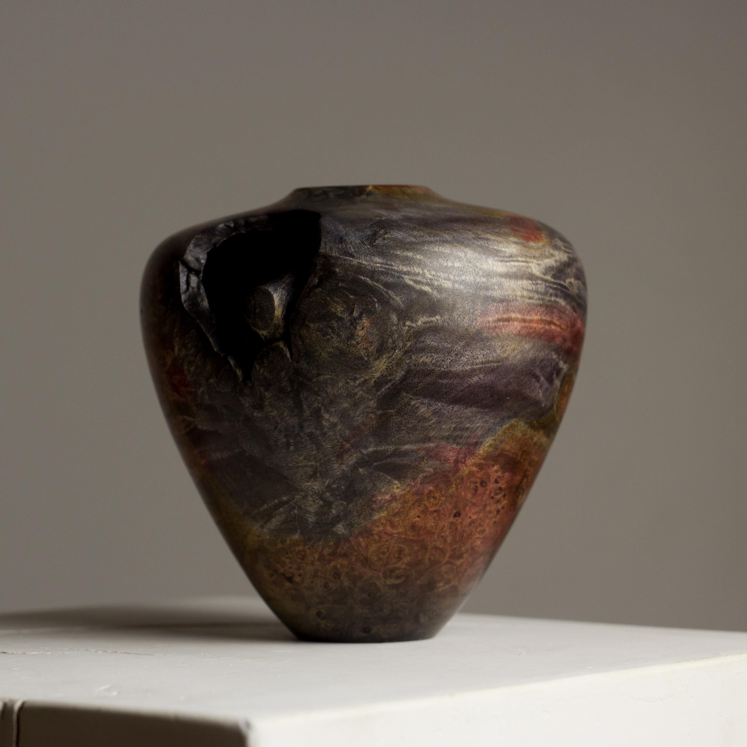 Contemporary Vlad Droz Unique Hand-Sculpted Wooden Vase