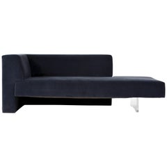 Vladimir Kagan Omnibus I Loveseat with Arm in Upholstered Seat with Lucite Base