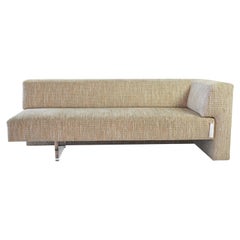 Vladimir Kagan Omnibus I One Arm Sofa in Upholstered Seat with Lucite Base