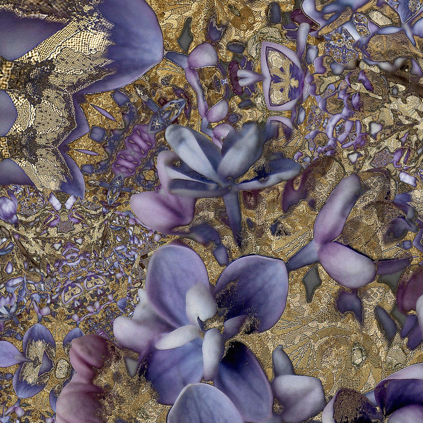 Impression sublimation en édition limitée sur soie - Triptyque - Lilas en vente 2
