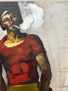 Vladimir Aksyonov USSR 1985 Soviet Era Painting of a Welder