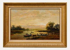 Vladimir Belsky (né en 1949) - 20e siècle Huile, La rive au coucher du soleil