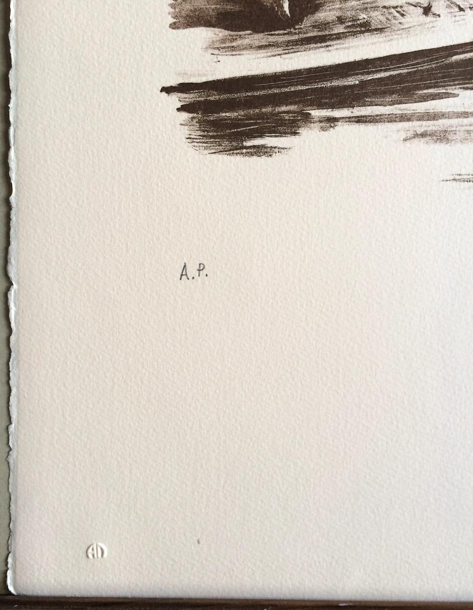 RABBI TEACHING Signierte Lithographie, Rabbiner und junger Junge, jüdische Kunst, Judaismus im Angebot 1