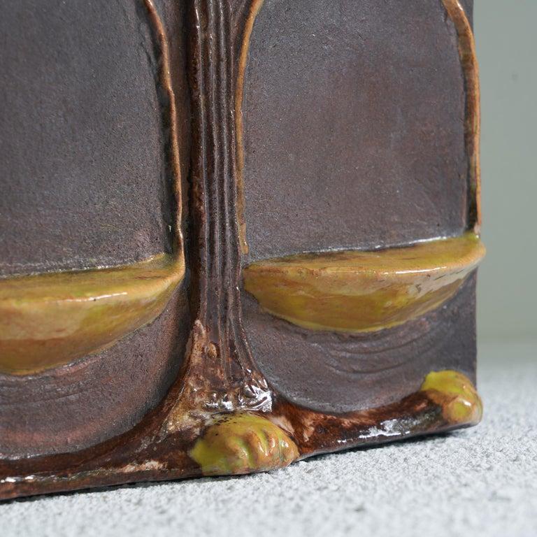 Czech Vladimír David for Jihokera Bechyně Zodiac Studio Pottery Tile Scales / Libra For Sale