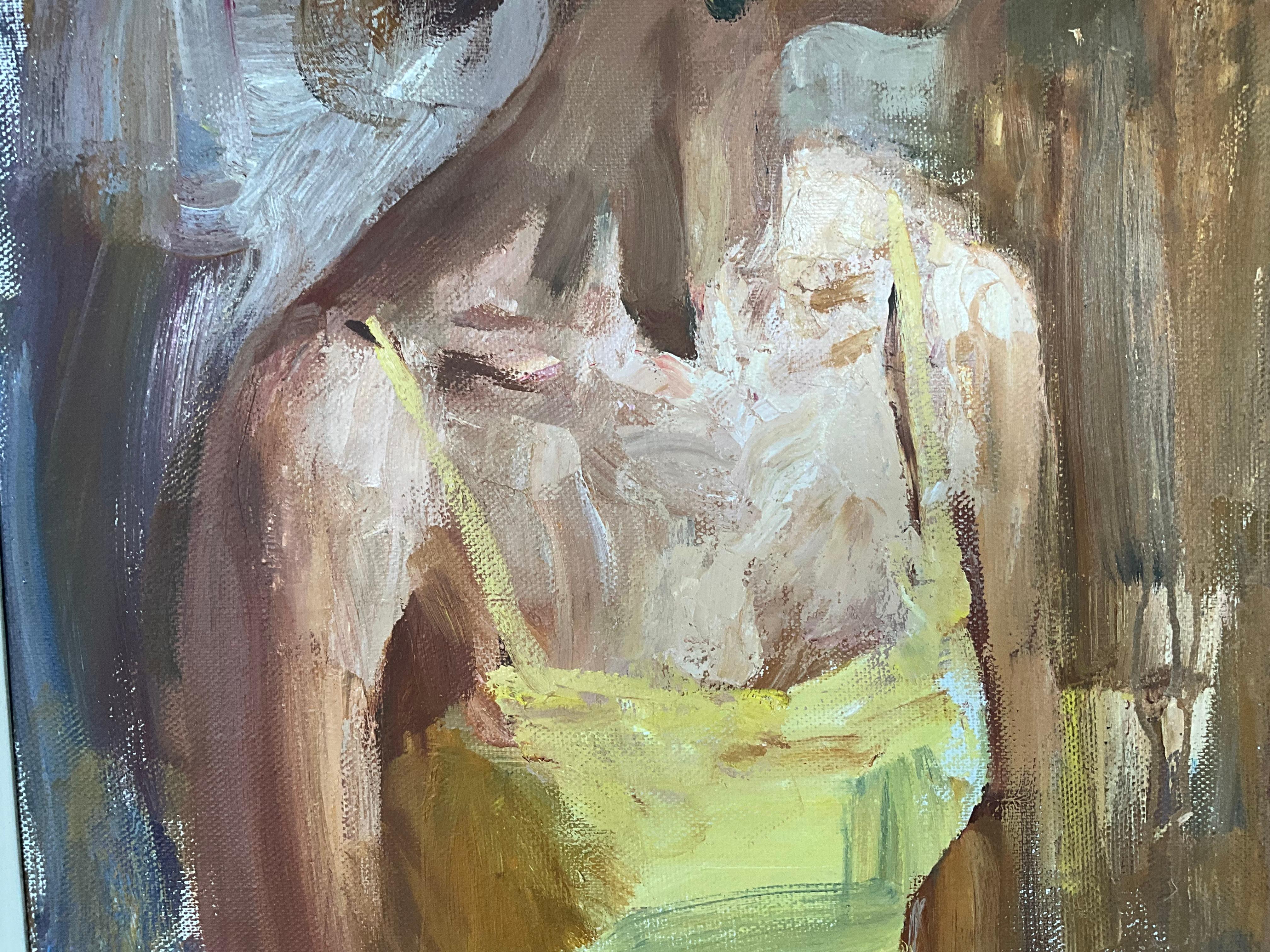El vestido amarillo prímula  Vladimir Ezhakov. Artista ruso contemporáneo en venta 8