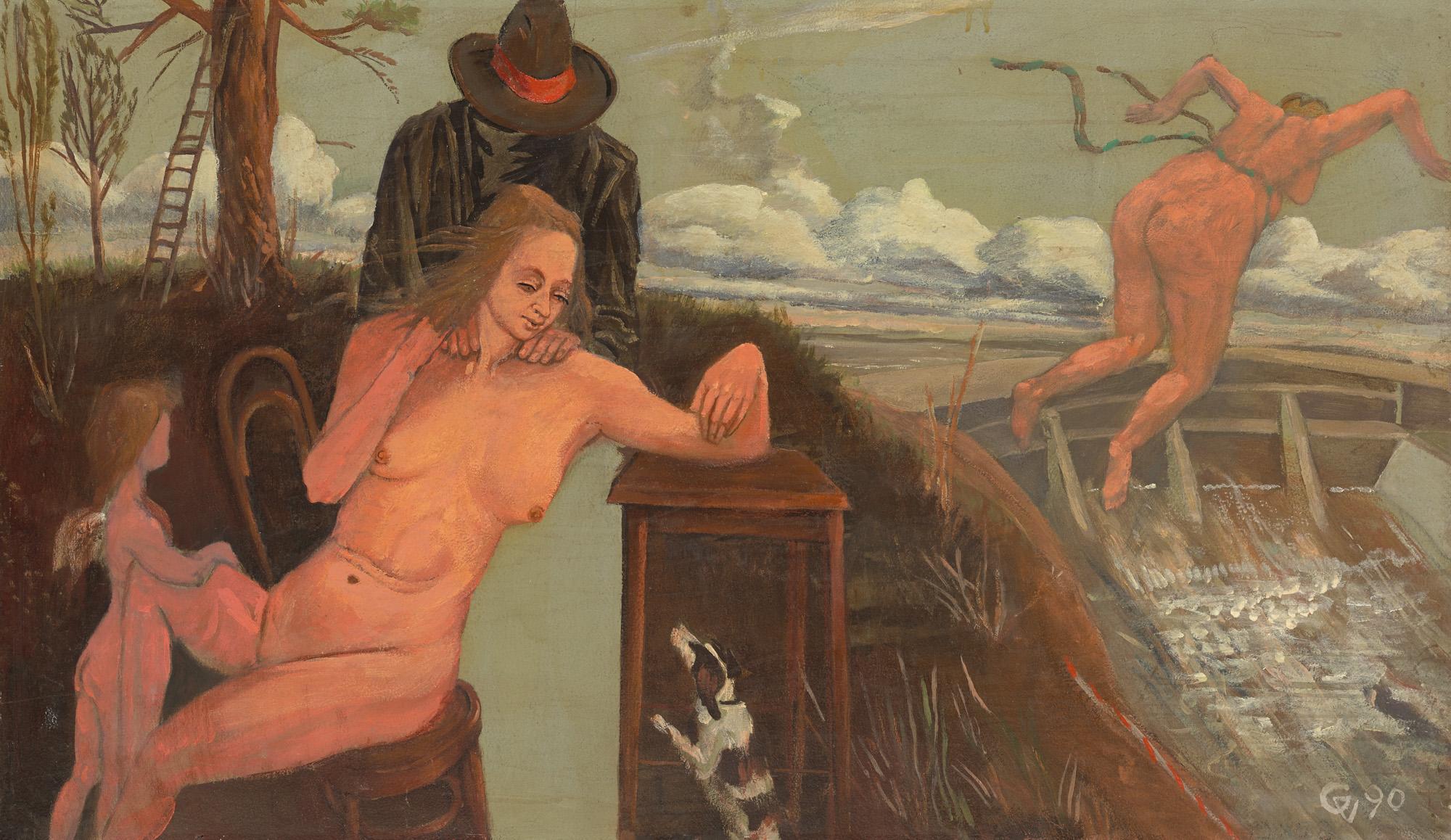 Sopra la diga. 1990. Cartone, tempera. 80x100cm