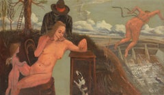 Über dem Damm. 1990. Cardboard, Tempera. 80x100cm, Karton