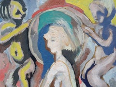 Mom. Cardboard, oil, double sided, 50x48 cm