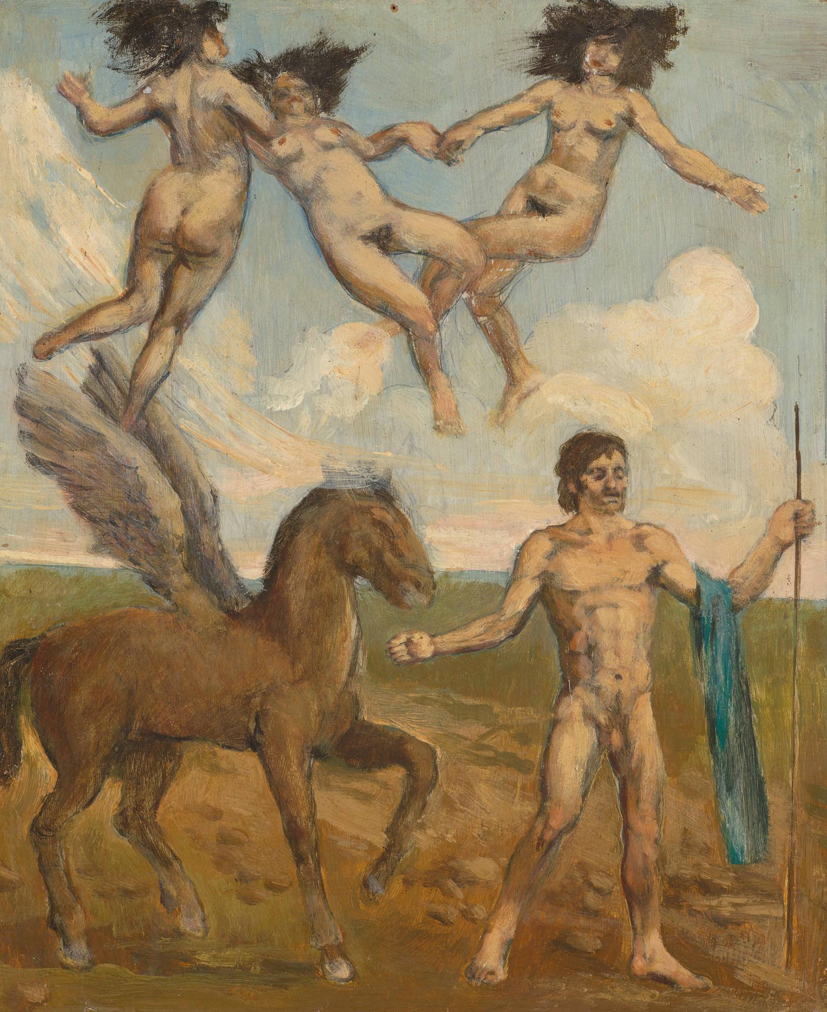 Pegaso y las brujas (según Macbeth de Shakespeare) 1974. 46x38cm