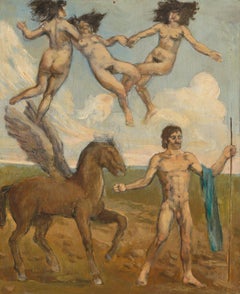 Pegaso e le streghe (dopo il Macbeth di Shakespeare) 1974. 46x38cm