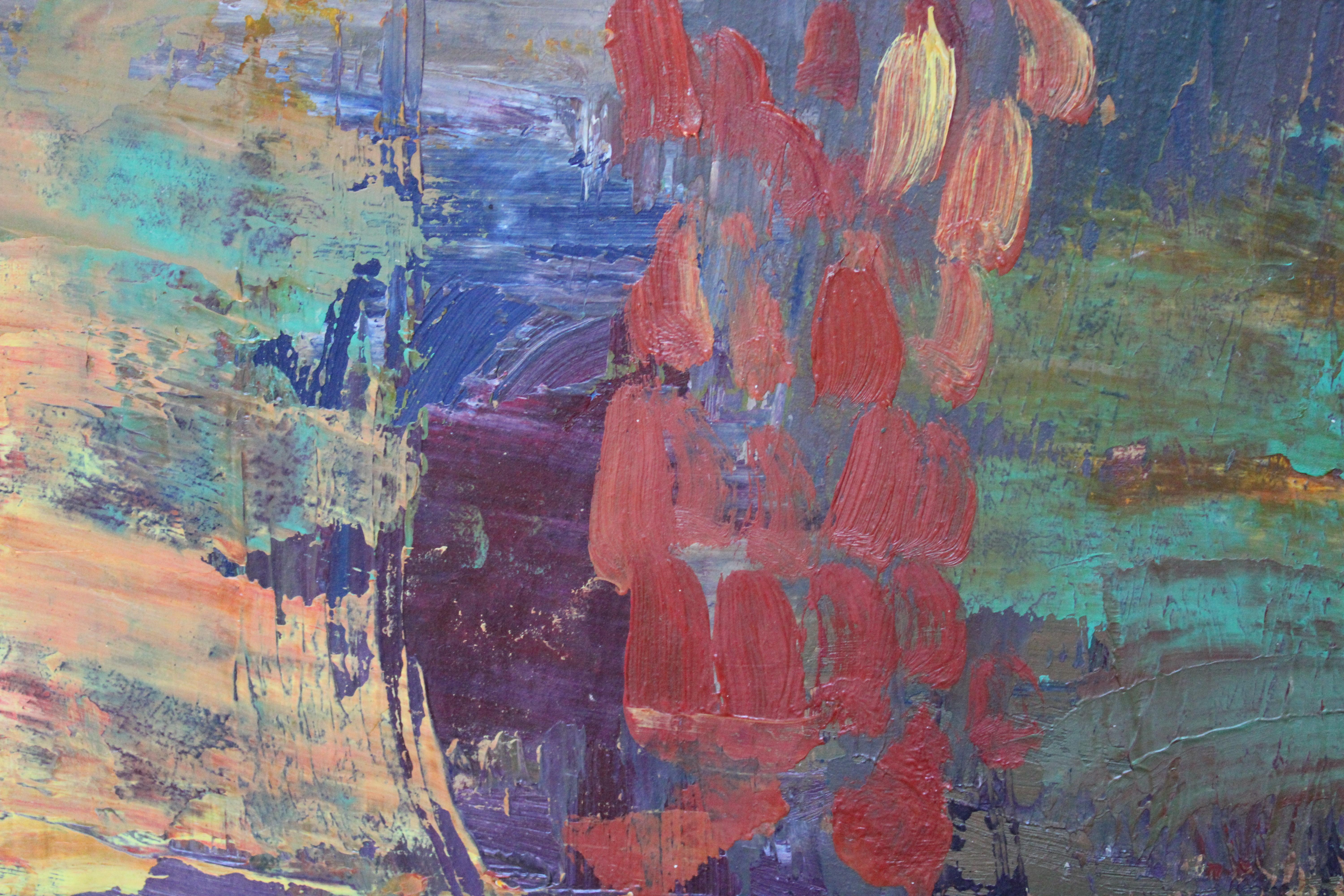 Il sole. Ritratto. 1973. Cartone, olio, 33x46,5 cm in vendita 5