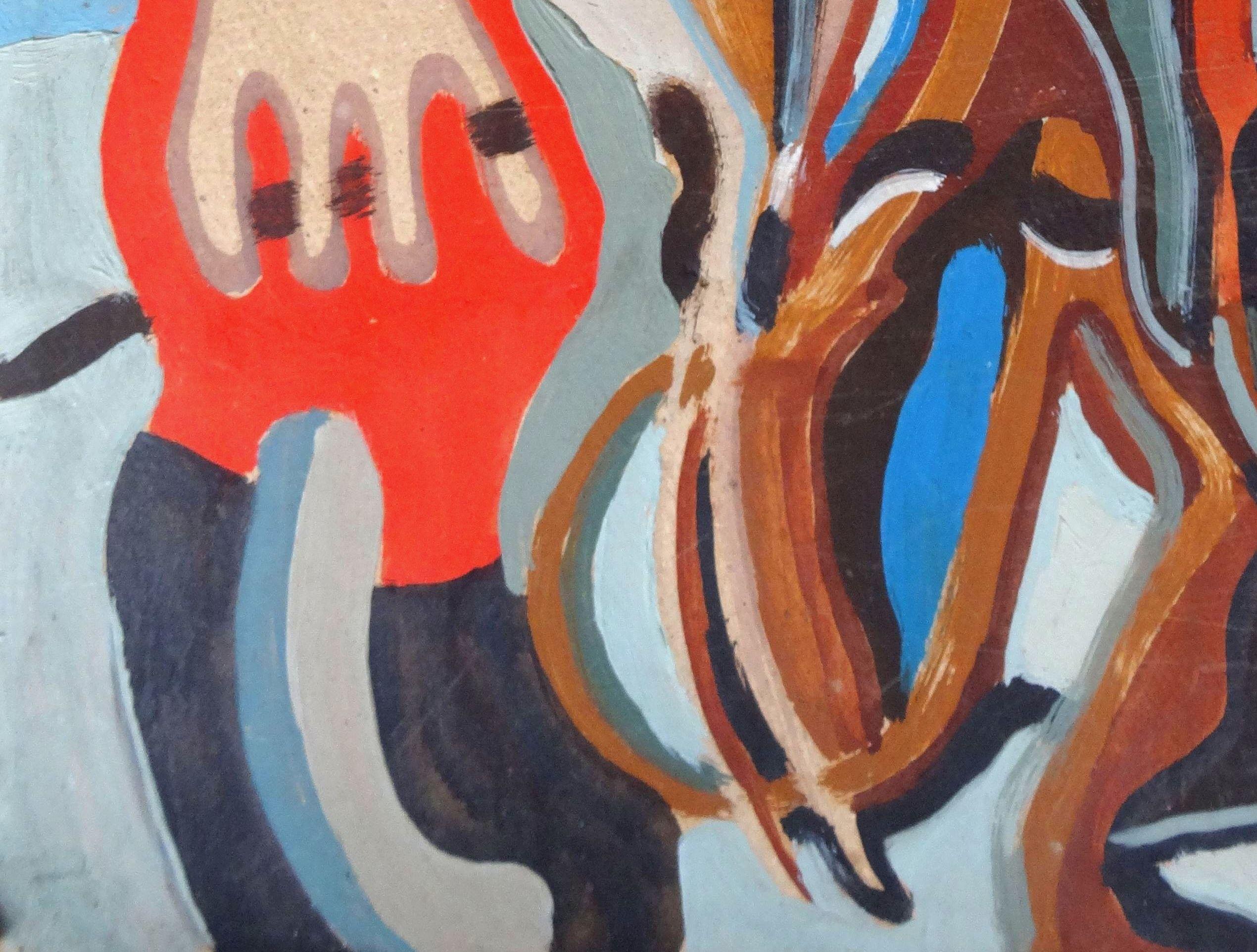 Due. 1990. Cartone, tempera, 56x47 cm - Painting Impressionismo di Vladimir Glushenkov 