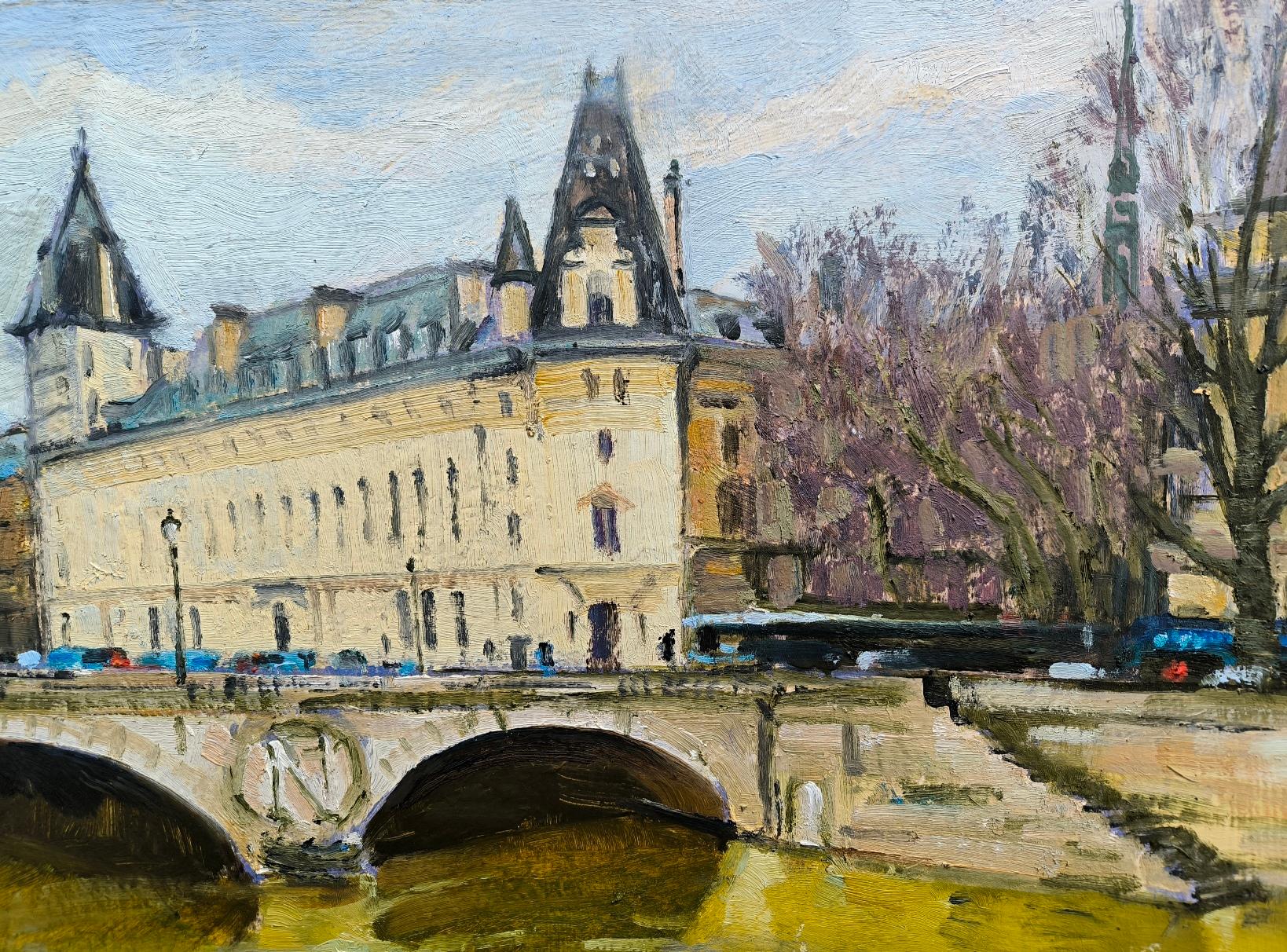 Bridge on the Seine - Painting by Vladimir Ilibayev 