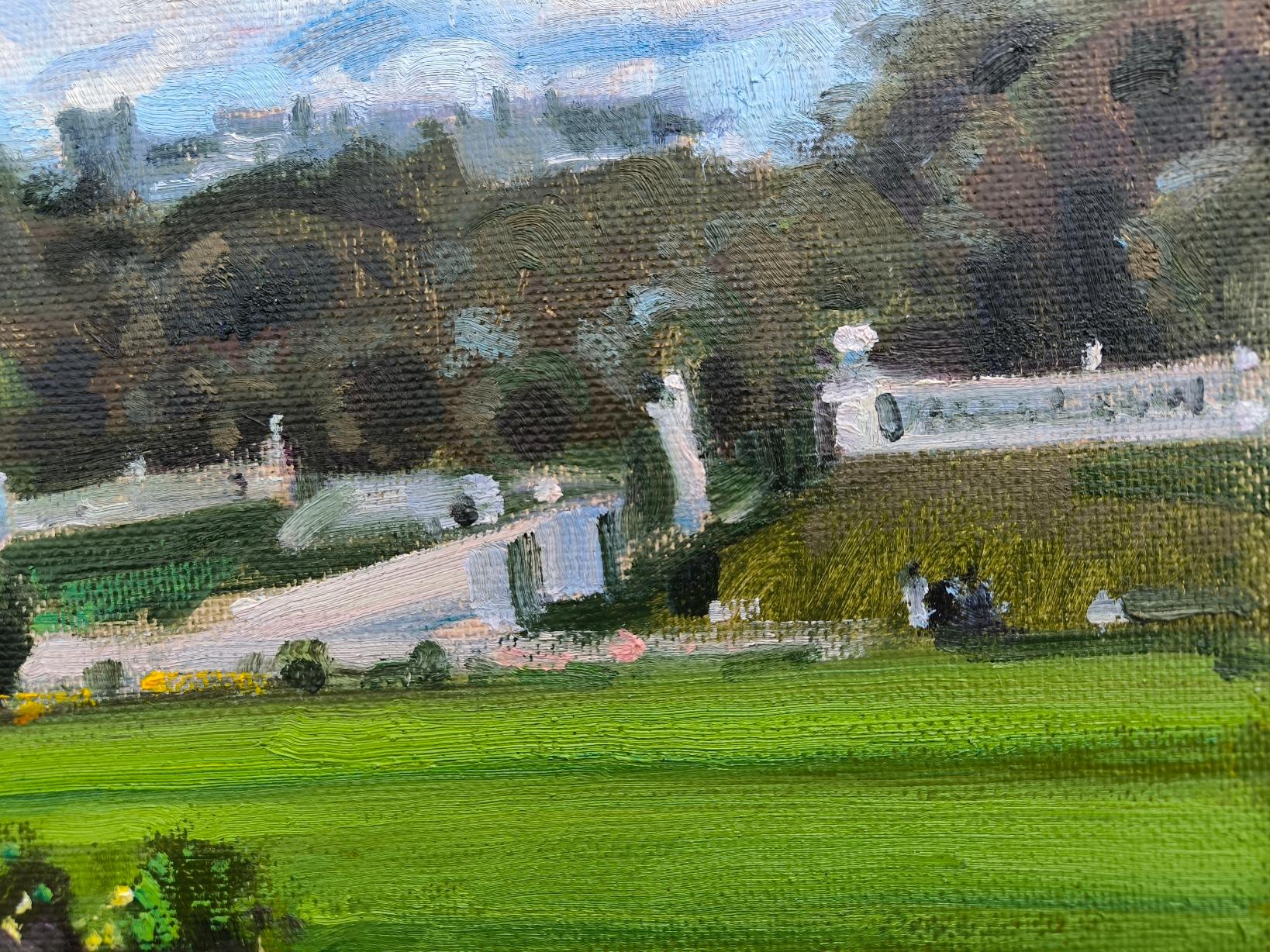 Giardini di Lussemburgo. Parigi. - Landscape Painting Blu di Vladimir Ilibayev 