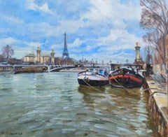 Near the Alexander Bridge.  canvas/cardboard/oil, 50 x 61 cm, 2025