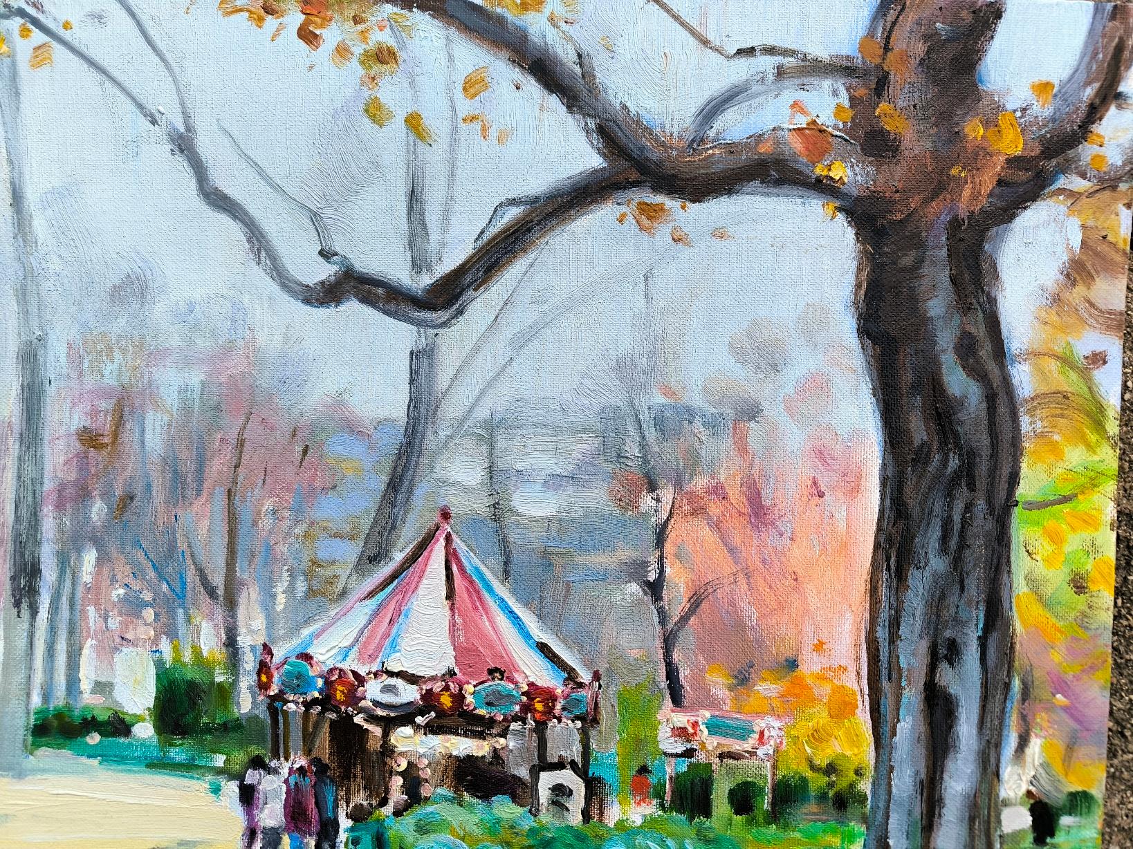 Parco a Parigi. - Painting Realismo di Vladimir Ilibayev 