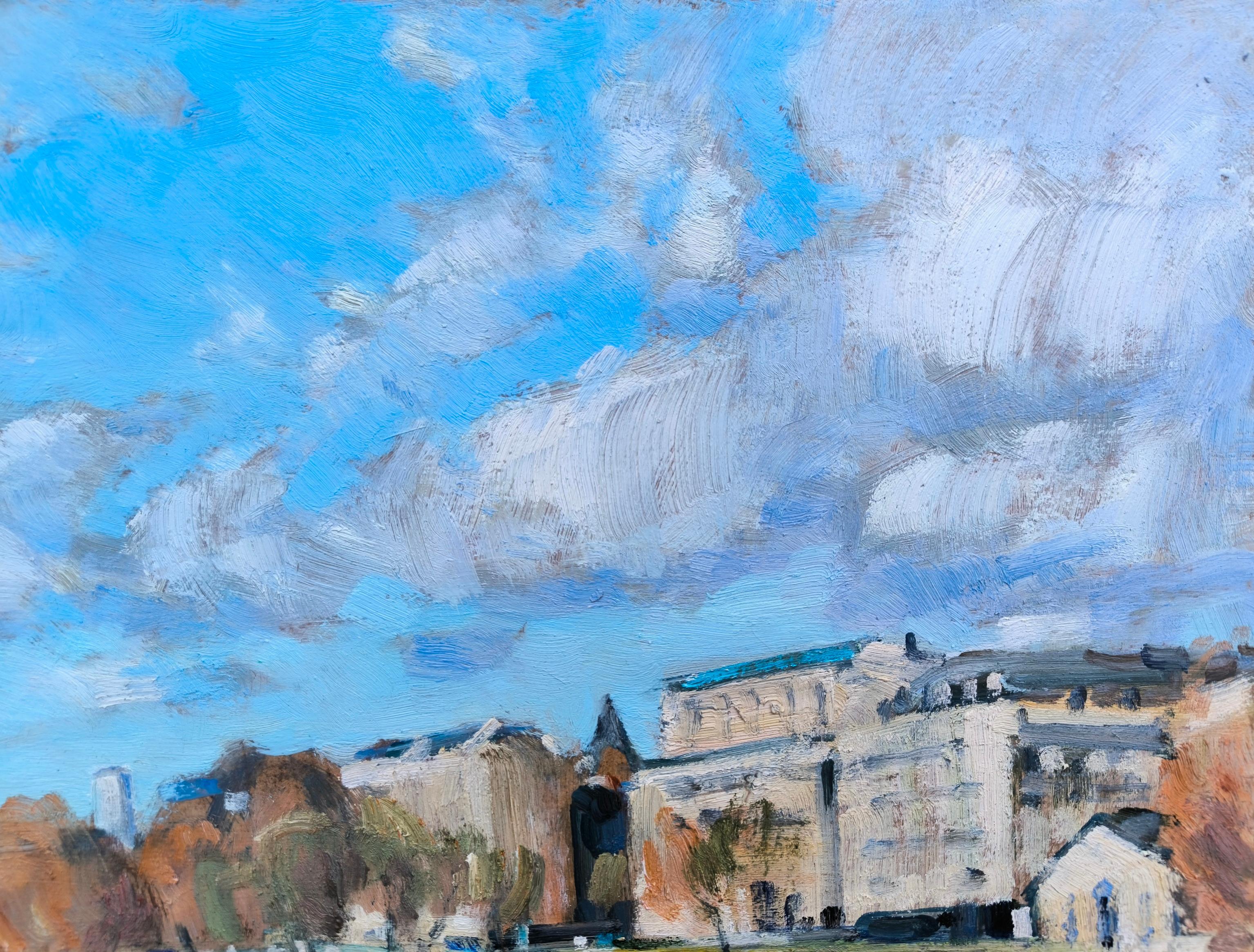 Spring in Paris. Karton/Öl, 47 x 59 cm, 2025, Frühling in Paris – Painting von Vladimir Ilibayev 