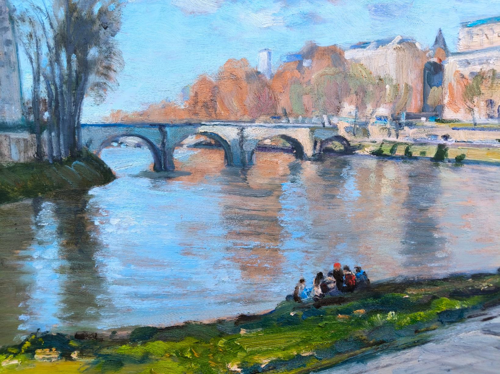 Spring in Paris. Karton/Öl, 47 x 59 cm, 2025, Frühling in Paris (Realismus), Painting, von Vladimir Ilibayev 