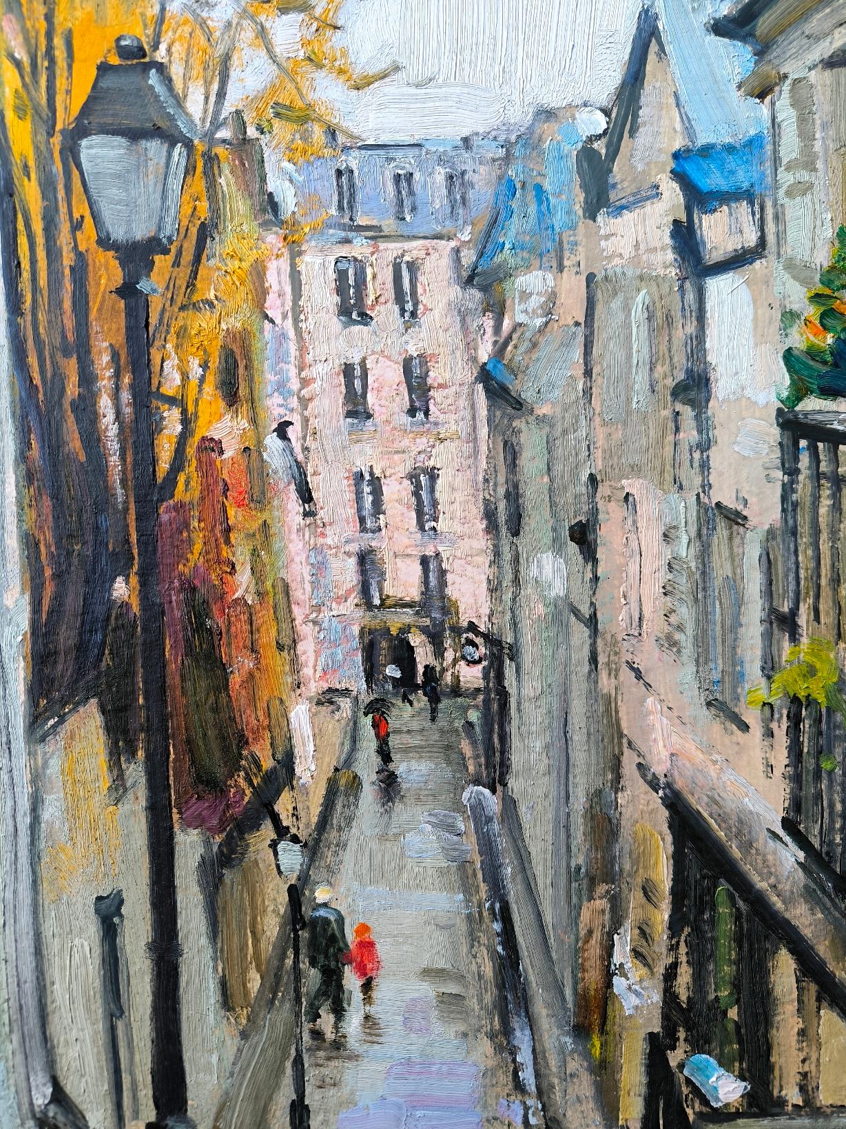 Strada di Montmartre - Painting Realismo di Vladimir Ilibayev 