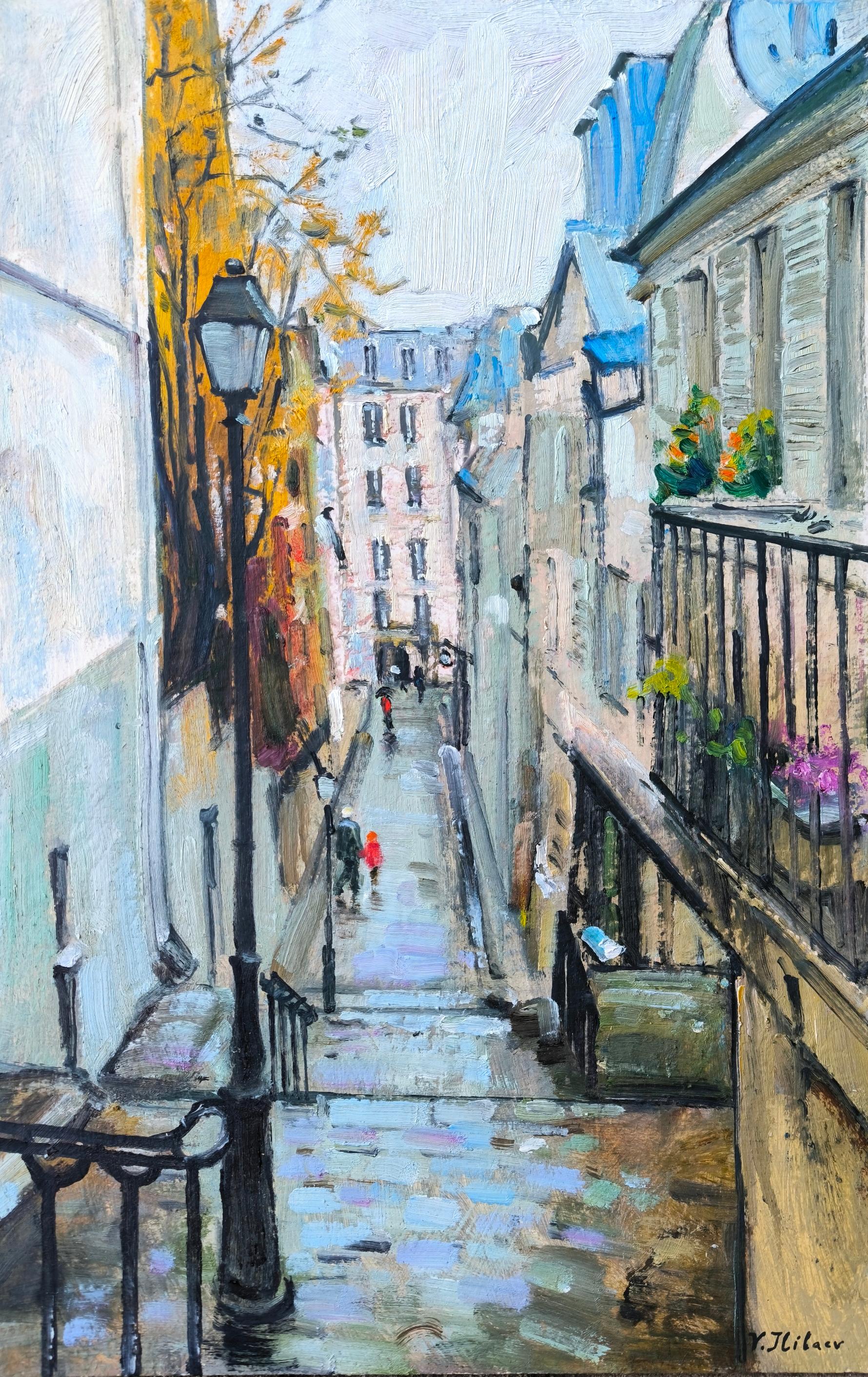 Landscape Painting di Vladimir Ilibayev  - Strada di Montmartre
