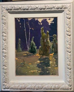 "Autumn fairy tale, Forest of the fairies" Oil cm. 33 x 45 1953