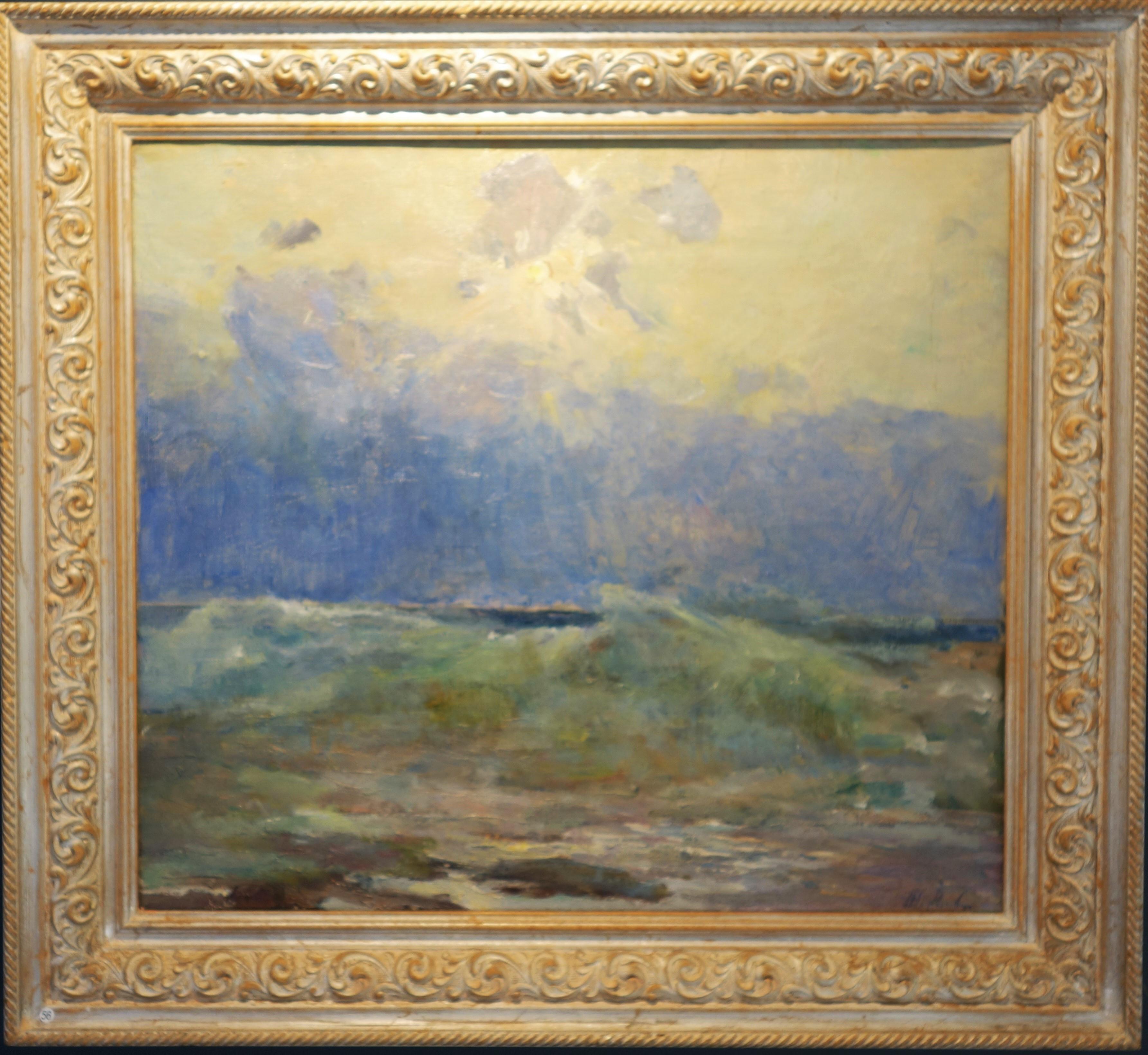 Vladimir Joukov Figurative Painting - Sea, Waves  Oil  cm. 64 x 54 Light blue, Offer Free Shipping