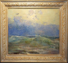 Retro Sea, Waves  Oil  cm. 64 x 54 Light blue, Offer Free Shipping