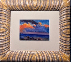 " Nuvole al tramonto " Olio cm. 17 x 13  1950