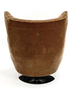 Vladimir Kagan 100C-S Mohair Wing Chairs, Polished Nickel