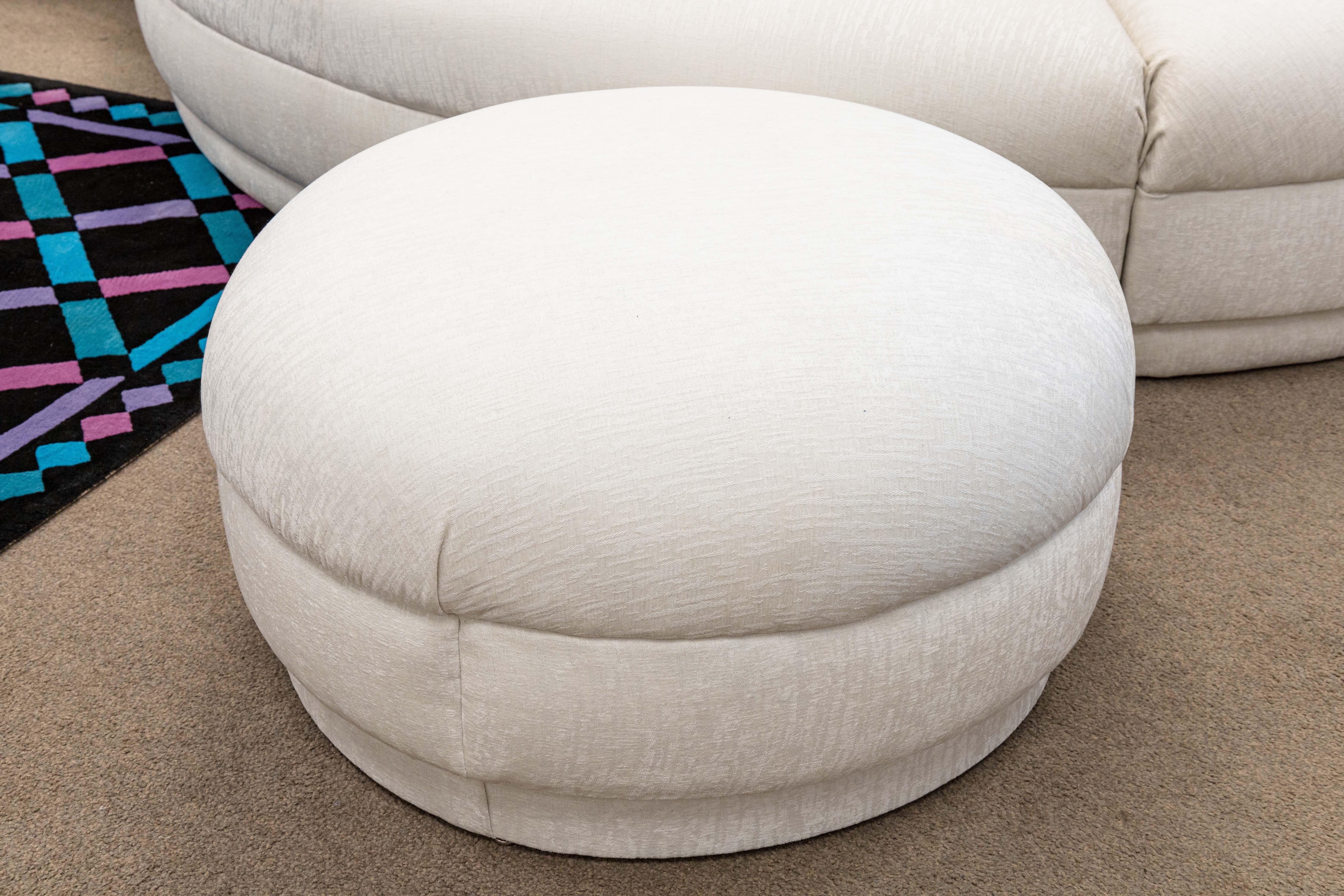 Vladimir Kagan 5 pièces canapé sectionnel serpentin avec tissu de neige Maxwell Alameda en vente 2