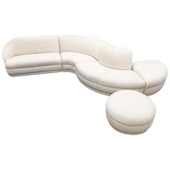 Vladimir Kagan 5 pièces canapé sectionnel serpentin avec tissu de neige Maxwell Alameda