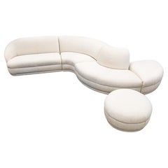 Vladimir Kagan Sofá Seccional Serpentino 5 Piezas con Tela Nieve Maxwell Alameda