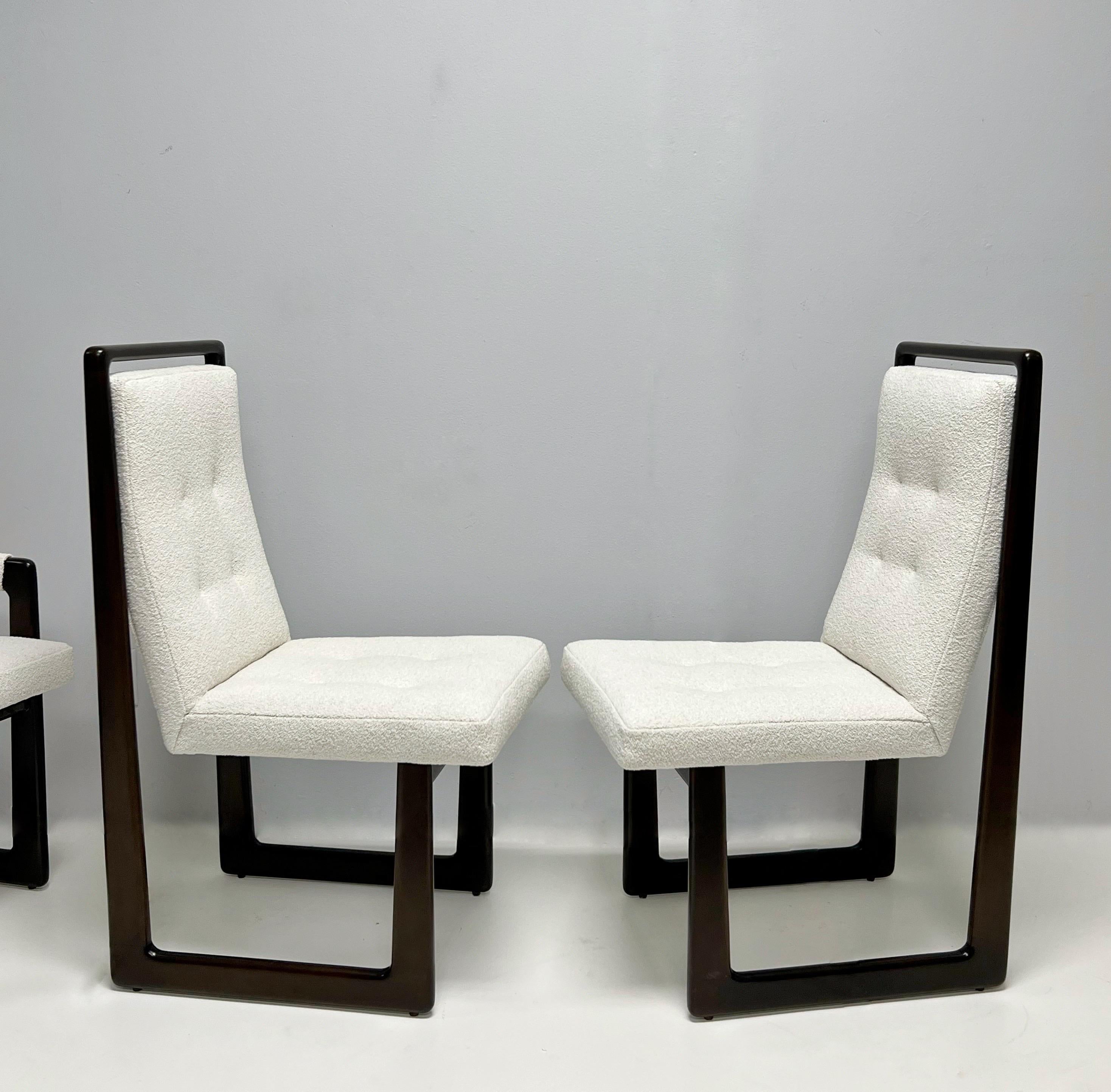 6 skulpturale kubistische Esszimmerstühle von Vladimir Kagan (Holz) im Angebot