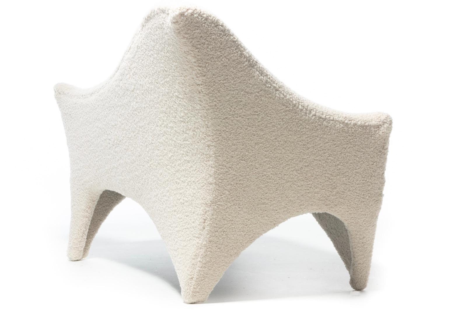 Vladimir Kagan A-Symmetric Settee in Ivory Bouclé by Directional, c. 1991 For Sale 5
